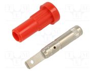 Connector: 2mm banana; socket; 10A; 30VAC; 60VDC; red; on panel STÄUBLI