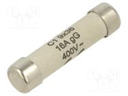 Fuse: fuse; gG; 16A; 400VAC; cylindrical,industrial; 9x36mm 