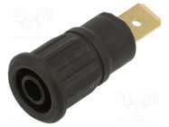 Connector: 4mm banana; socket; 32A; 1kV; black; gold-plated STÄUBLI