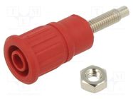 Connector: 4mm banana; socket; 32A; 1kV; red; nickel plated STÄUBLI