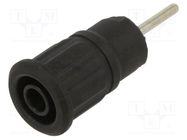 Connector: 4mm banana; socket; 24A; 1kV; L: 35.5mm; black; on panel STÄUBLI