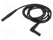 Test lead; 19A; banana plug 4mm,angular banana plug 4mm; black 