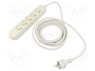 Extension lead; 3x1.5mm2; Sockets: 5; PVC; white; 5m; 16A; PRO JONEX