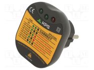 Tester: power socket; LEDs; 50÷60Hz; 230VAC KPS