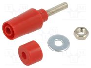 Connector: 4mm banana; socket; 32A; 1kV; red; nickel plated STÄUBLI