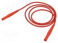 Test lead; 19A; banana plug 4mm x2; insulated; Urated: 1kV; red STÄUBLI