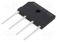 Bridge rectifier: single-phase; Urmax: 200V; If: 4A; Ifsm: 60A; flat 