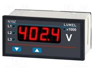 Voltmeter; digital,mounting; 100÷500V; LED; 4-digit; Char: 14mm LUMEL