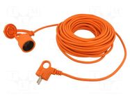 Extension lead; 2x1mm2; Sockets: 1; PVC; orange; 25m; 10A ACAR