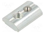 Nut; for profiles; Width of the groove: 10mm; steel; zinc; T-slot FATH