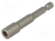Screwdriver bit; 6-angles socket; HEX 6mm; Overall len: 66mm FELO