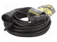 Extension lead; 3x2.5mm2; Sockets: 1; rubber; black; 25m; 16A KEL