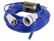 Extension lead; 3x1.5mm2; Sockets: 1; PUR; blue; 25m; 16A KEL