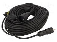 Extension lead; 3x1.5mm2; Sockets: 1; rubber; black; 50m; 16A KEL