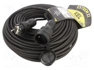 Extension lead; 3x1.5mm2; Sockets: 1; rubber; black; 40m; 16A KEL