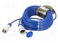 Extension lead; 3x1.5mm2; Sockets: 1; PUR; blue; 30m; 16A KEL