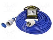 Extension lead; 3x1.5mm2; Sockets: 1; PUR; blue; 40m; 16A KEL