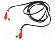 Cable; RCA plug x2,both sides; 5m; Plating: nickel plated; black VCOM