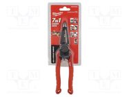 Tool: multifunction wire stripper and crimp tool; Wire: round Milwaukee