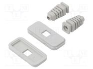 Cap set; Kit: strain relief x2,end cap x2; 2pcs; 5mm KRADEX