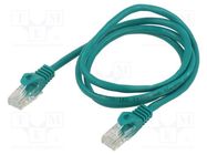 Patch cord; U/UTP; 5e; CCA; green; 1m; RJ45 plug,both sides; 26AWG ART