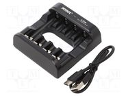 Charger: for rechargeable batteries; Li-Ion; 1.5V; 5VDC XTAR