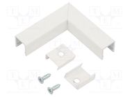 Connector 90°; white; aluminium; SMART10 TOPMET