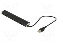 Hub USB; USB A socket x7,USB A plug; USB 2.0; black; 0.3m GEMBIRD