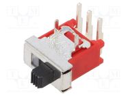 Switch: slide; Pos: 2; SPDT; 2A/250VAC; 3A/28VDC; ON-ON; THT; 500A E-SWITCH