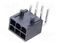 Connector: wire-board; socket; male; Mini-Fit Jr; 4.2mm; PIN: 6; THT 