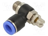 Throttle-check valve; -0.95÷15bar; nickel plated brass,PBT PNEUMAT