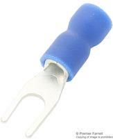 CRIMP TERMINAL, FORK, 3.7MM, BLUE, PK100