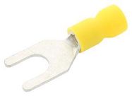 CRIMP TERMINAL, FORK, 5MM, YELLOW, PK100