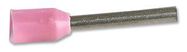 FERRULE, 24AWG, 12.4MM, NYLON, PINK