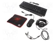 Gaming kit; black; Jack 3,5mm,USB A; HU layout,wired; 1.8m; 32Ω GEMBIRD