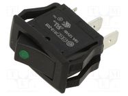 ROCKER; SPST; Pos: 2; ON-OFF; 16A/12VDC; black; LED; RG; Body: black SWITCH COMPONENTS