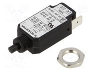 Circuit breaker; Urated: 240VAC; 48VDC; 6.5A; SPST; Poles: 1; screw 