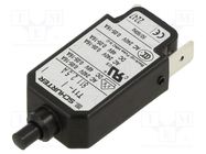 Circuit breaker; Urated: 240VAC; 48VDC; 2.5A; SPST; Poles: 1; Ø9.6mm 