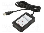 RFID reader; 4.3÷5.5V; USB; antenna; Range: 100mm; 88x56x18mm; ABS ELATEC