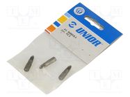 Screwdriver bit; Pozidriv®; PZ2; Overall len: 25mm; 3pcs. UNIOR