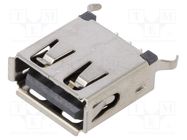 Connector: USB A; socket; THT; PIN: 4; vertical; USB 2.0; 1.5A GCT