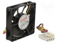 Fan: DC; axial; 12VDC; 70x70x15mm; 46.5dBA; ball; 3÷6krpm; 8.94mmH2O Akasa