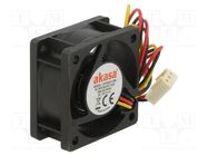 Fan: DC; axial; 12VDC; 40x40x20mm; 25dBA; EBR; 5000rpm; 2.82mmH2O Akasa