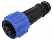 Connector: circular; plug; female; PIN: 3; Buccaneer 900; for cable BULGIN