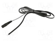 Cable; 2x0.5mm2; wires,DC 5,5/2,1 socket; straight; black; 1.5m WEST POL