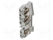 Splice terminal: rail; 0.2÷6mm2; ways: 1; terminals: 3; grey; ST PHOENIX CONTACT