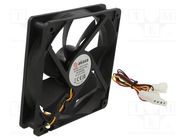 Fan: DC; axial; 12VDC; 120x120x25mm; 17.5dBA; slide; 1200rpm; black Akasa