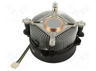 Heatsink: extruded; 12VDC; aluminium,copper; 96.5m3/h; H: 62mm Akasa