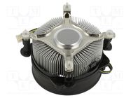 Heatsink: extruded; 12VDC; aluminium; 96.5m3/h; H: 58.5mm; W: 95mm Akasa