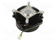 Heatsink: extruded; 12VDC; aluminium; 96.5m3/h; H: 62.3mm; W: 94.8mm Akasa